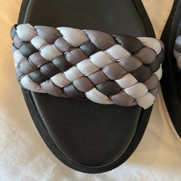 New AGL Mirea Braided Platform Ankle Strap Sandals in Nero/Carbon - Size 8 - Picture 4 of 6